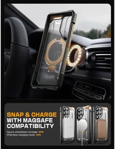 SUPCASE UB Grip Samsung Galaxy S25 Ultra Hoesje MagSafe / Qi2 Kickstand Goud afbeelding 8