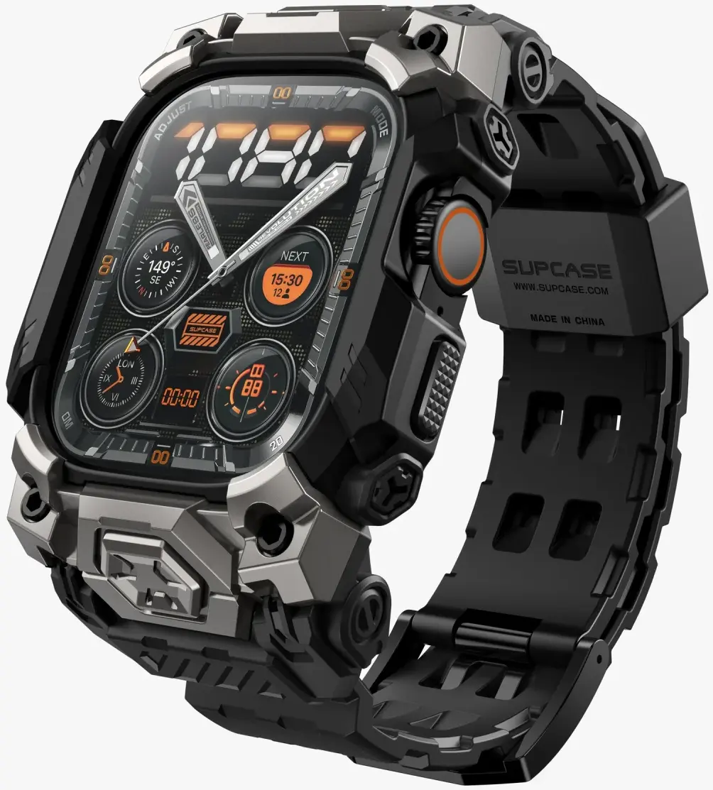 SUPCASE Unicorn Beetle Ore - Apple Watch Ultra (2) Hoesje en Bandje - Zwart afbeelding 1