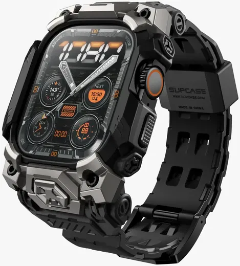 SUPCASE Unicorn Beetle Ore - Apple Watch Ultra (2) Hoesje en Bandje - Zwart afbeelding 1