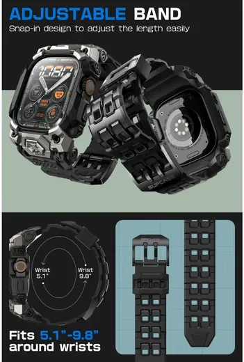 SUPCASE Unicorn Beetle Ore - Apple Watch Ultra (2) Hoesje en Bandje - Zwart afbeelding 5