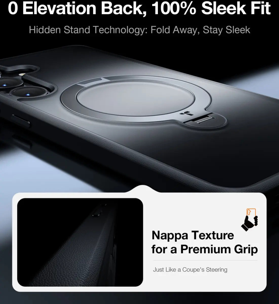 TORRAS Ostand Spin Magnetic Samsung Galaxy S25 Hoesje 360° Stand Zwart afbeelding 9