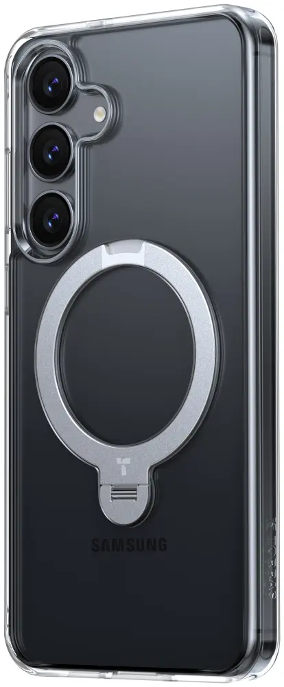 TORRAS Ostand Spin Magnetic Samsung Galaxy S25 Hoesje 360° Stand Transparant afbeelding 2