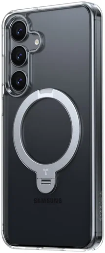 TORRAS Ostand Spin Magnetic Samsung Galaxy S25 Hoesje 360° Stand Transparant afbeelding 2