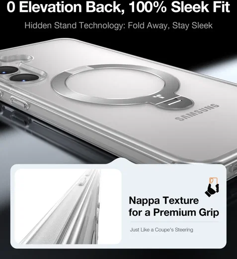 TORRAS Ostand Spin Magnetic Samsung Galaxy S25 Hoesje 360° Stand Transparant afbeelding 5