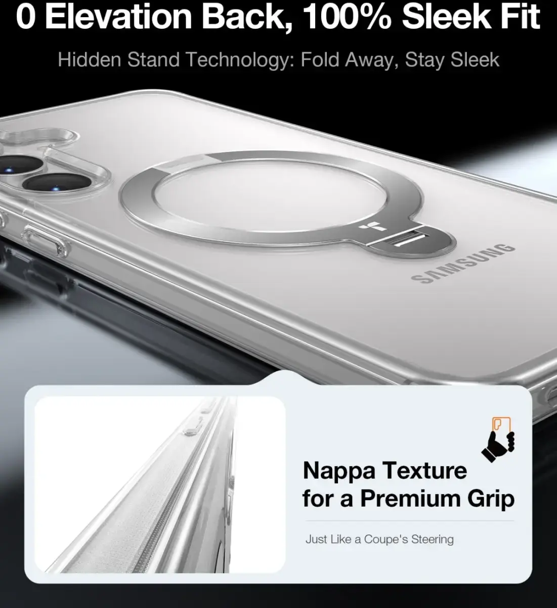 TORRAS Ostand Spin Magnetic Samsung Galaxy S25 Plus Hoesje 360° Stand Clear afbeelding 5