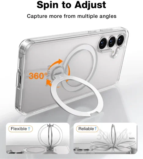 TORRAS Ostand Spin Magnetic Samsung Galaxy S25 Plus Hoesje 360° Stand Clear afbeelding 9