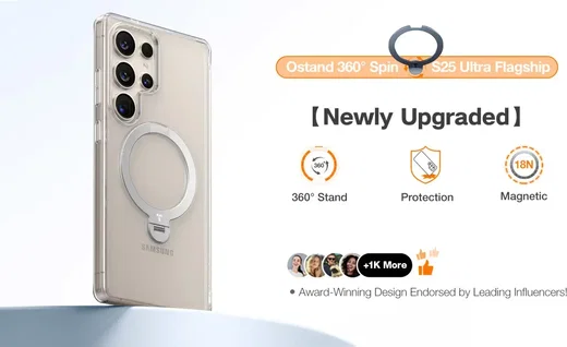 TORRAS Ostand Spin Magnetic Samsung Galaxy S25 Ultra Hoesje 360° Stand Clear afbeelding 13