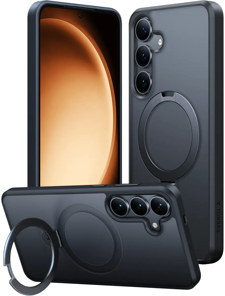 TORRAS Ostand Pro Magnetic Samsung Galaxy S25 Plus Hoesje 360° Stand Zwart afbeelding 1