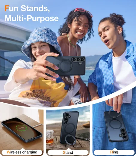 TORRAS Ostand Pro Magnetic Samsung Galaxy S25 Plus Hoesje 360° Stand Zwart afbeelding 7