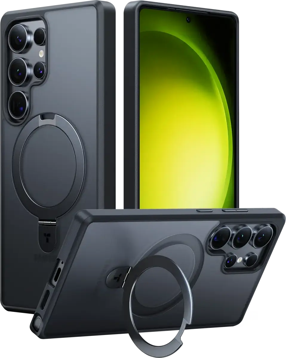TORRAS Ostand Pro Magnetic Samsung S25 Ultra Hoesje met Stand Zwart afbeelding 1