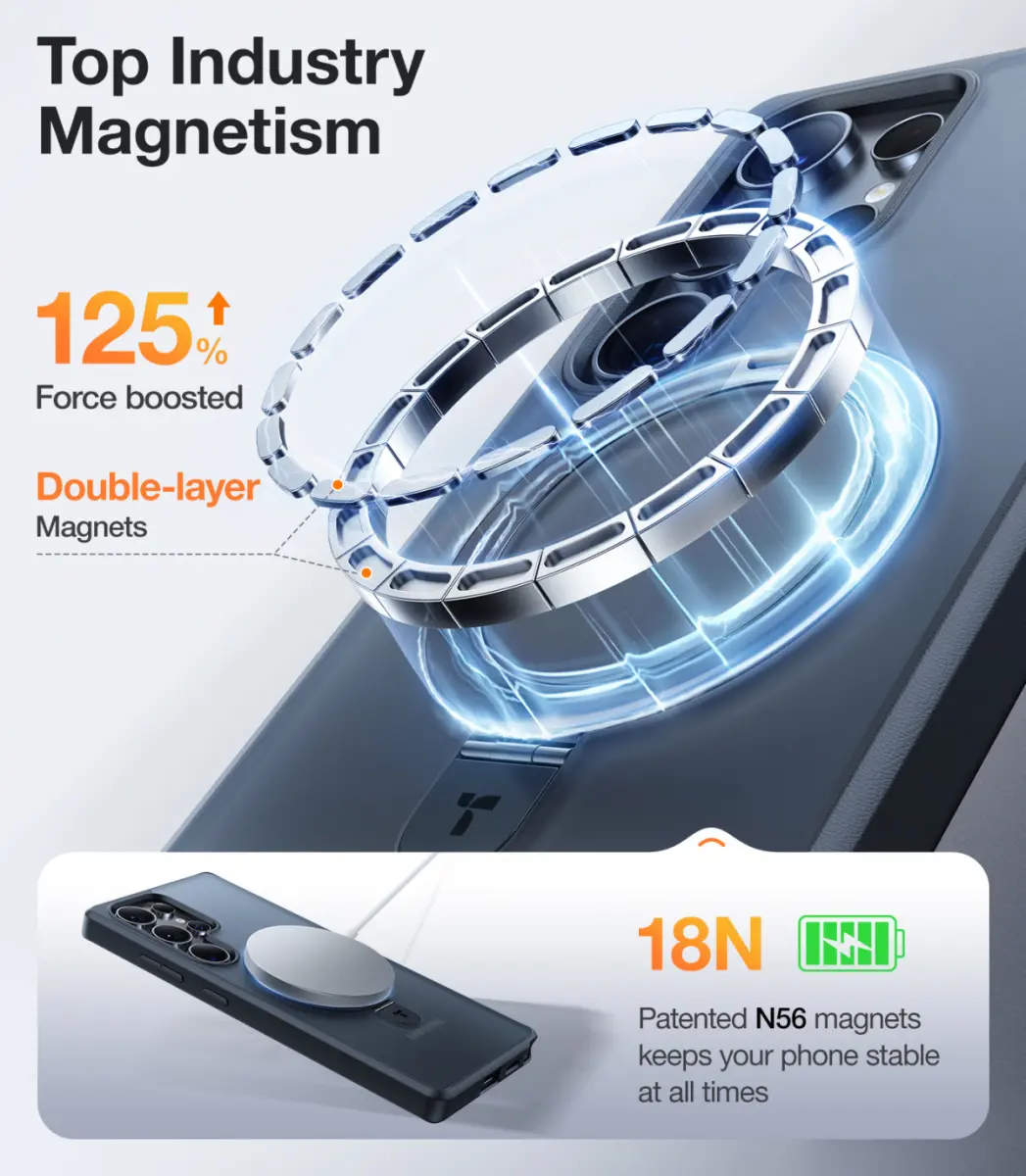 TORRAS Ostand Pro Magnetic Samsung S25 Ultra Hoesje met Stand Zwart afbeelding 4