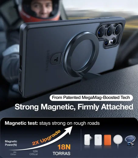 TORRAS Ostand Pro Magnetic Samsung S25 Ultra Hoesje met Stand Zwart afbeelding 5