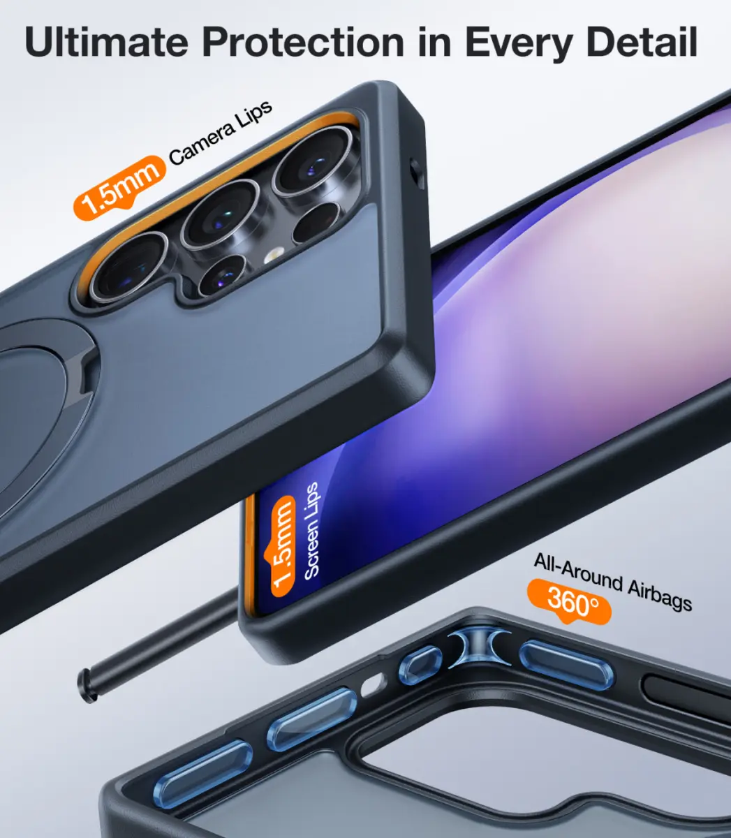 TORRAS Ostand Pro Magnetic Samsung S25 Ultra Hoesje met Stand Zwart afbeelding 8