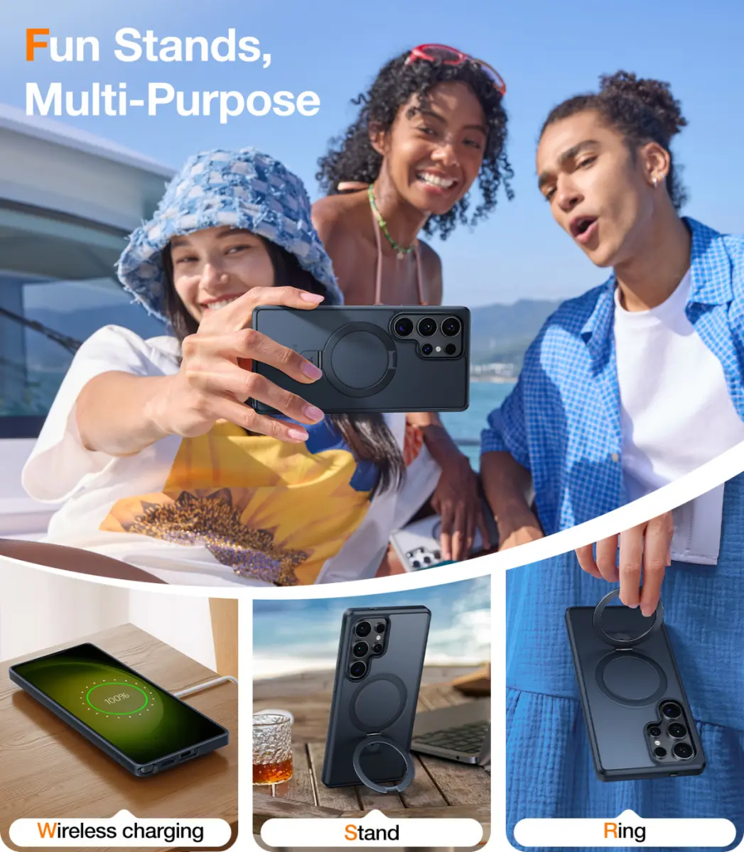 TORRAS Ostand Pro Magnetic Samsung S25 Ultra Hoesje met Stand Zwart afbeelding 9