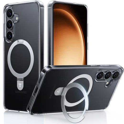 TORRAS Ostand Pro Magnetic Samsung Galaxy S25 Plus Hoesje 360° Stand Transparant afbeelding 1