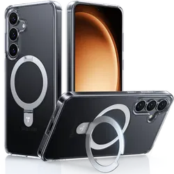 TORRAS Ostand Pro Magnetic Samsung Galaxy S25 Plus Hoesje 360° Stand Transparant afbeelding