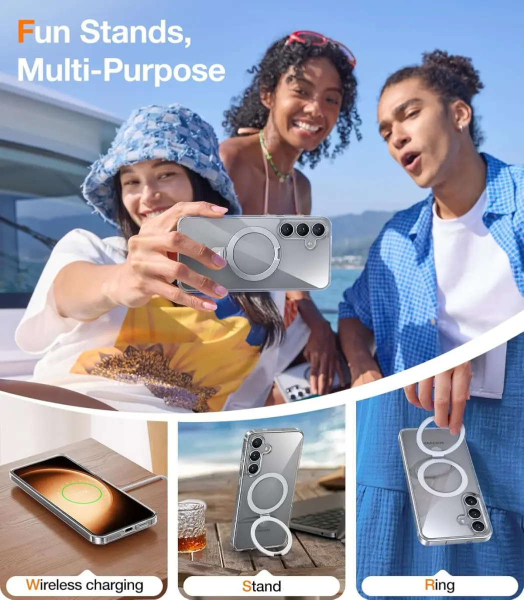 TORRAS Ostand Pro Magnetic Samsung Galaxy S25 Plus Hoesje 360° Stand Transparant afbeelding 7