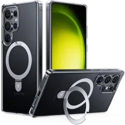 TORRAS Ostand Pro Magnetic Samsung S25 Ultra Hoesje met Stand Transparant afbeelding