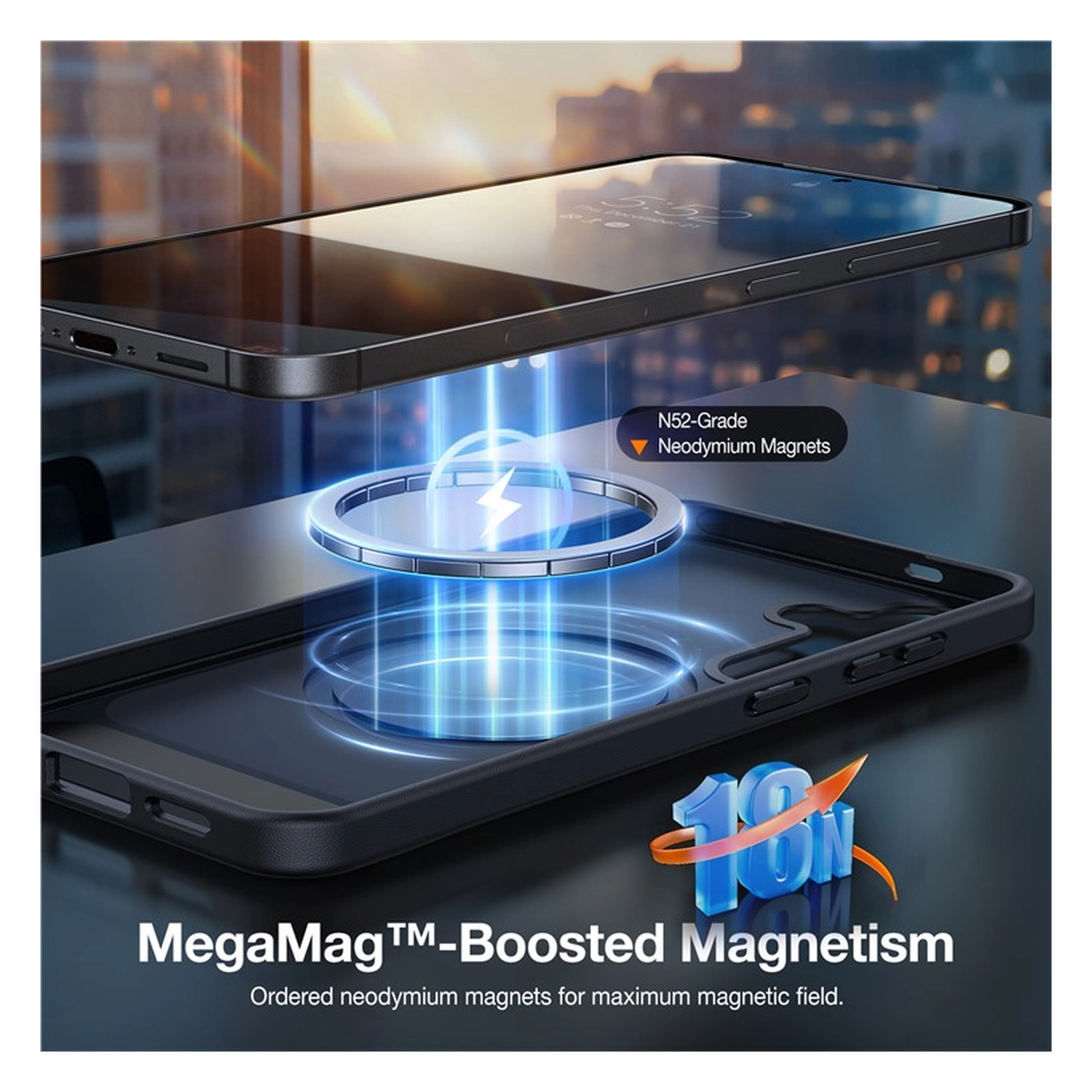 TORRAS Pstand Spin Magnetic Samsung Galaxy S25 Plus Hoesje 360° Kickstand Zwart afbeelding 11