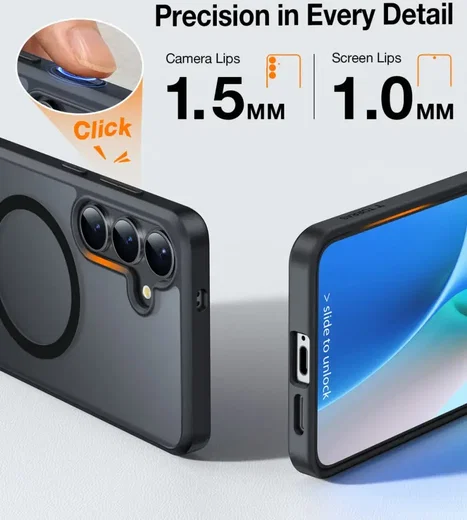TORRAS Pstand Spin Magnetic Samsung Galaxy S25 Plus Hoesje 360° Kickstand Zwart afbeelding 7
