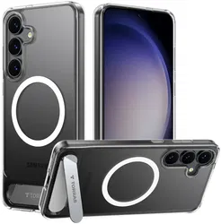 TORRAS Pstand Spin Magnetic Samsung Galaxy S25 Plus Hoesje 360° Kickstand Clear afbeelding