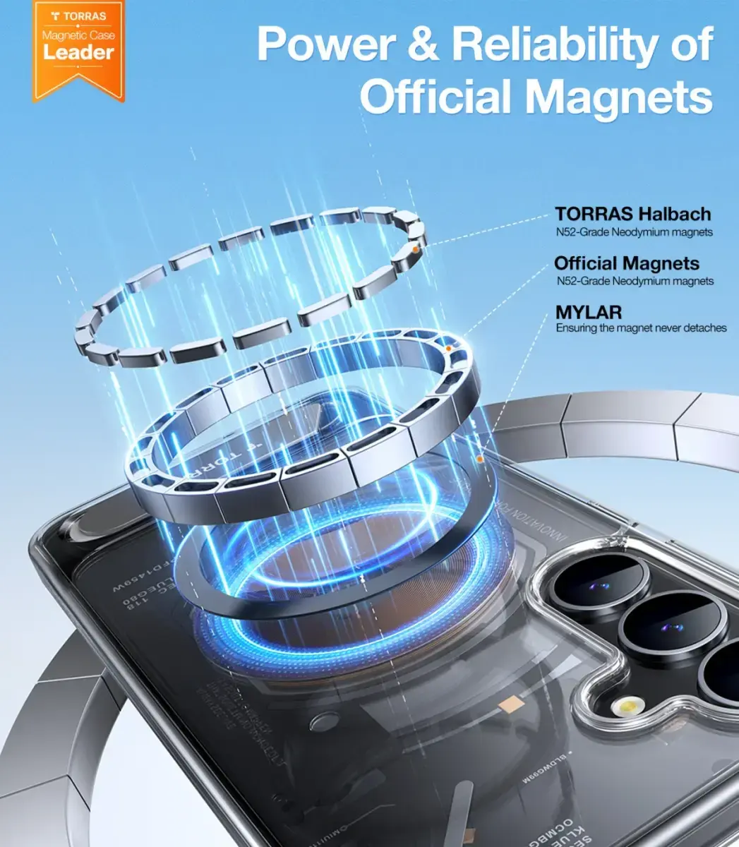 TORRAS Pstand Spin Magnetic Samsung Galaxy S25 Plus Hoesje 360° Kickstand Clear afbeelding 4