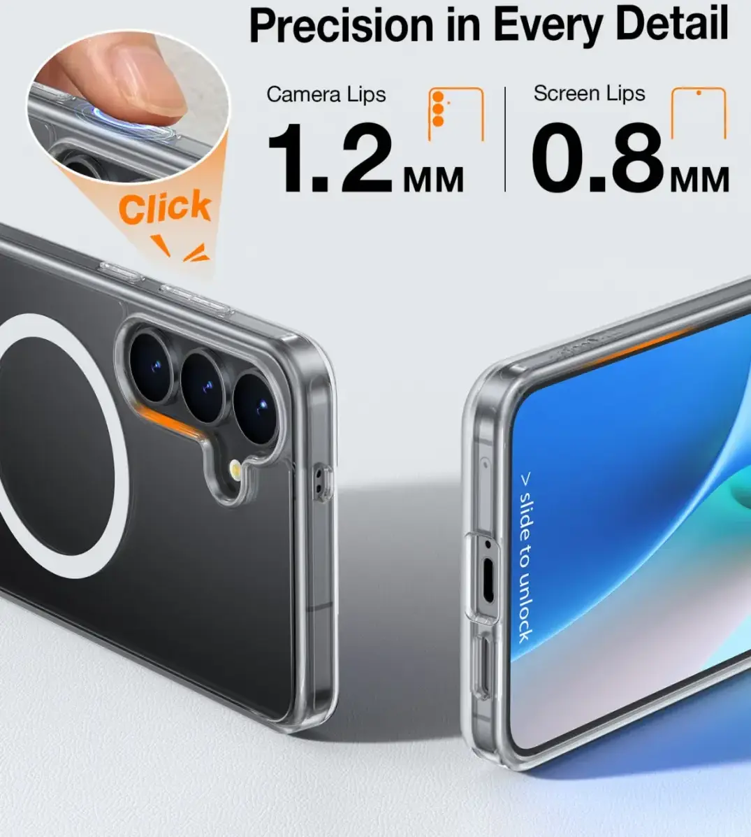 TORRAS Pstand Spin Magnetic Samsung Galaxy S25 Plus Hoesje 360° Kickstand Clear afbeelding 5