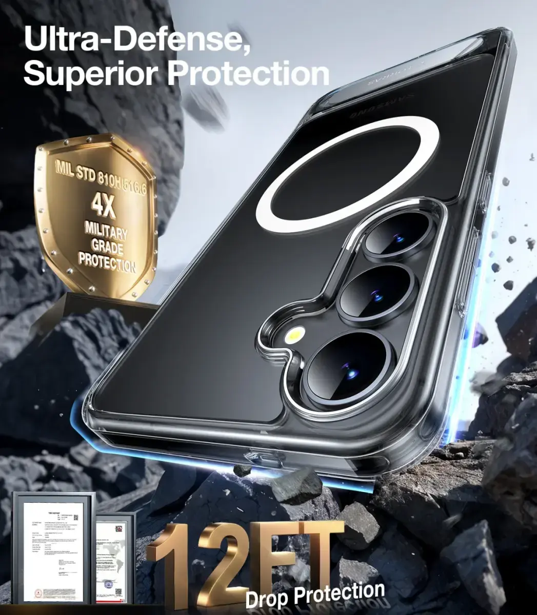 TORRAS Pstand Spin Magnetic Samsung Galaxy S25 Plus Hoesje 360° Kickstand Clear afbeelding 8