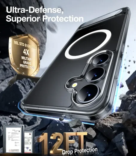 TORRAS Pstand Spin Magnetic Samsung Galaxy S25 Plus Hoesje 360° Kickstand Clear afbeelding 8
