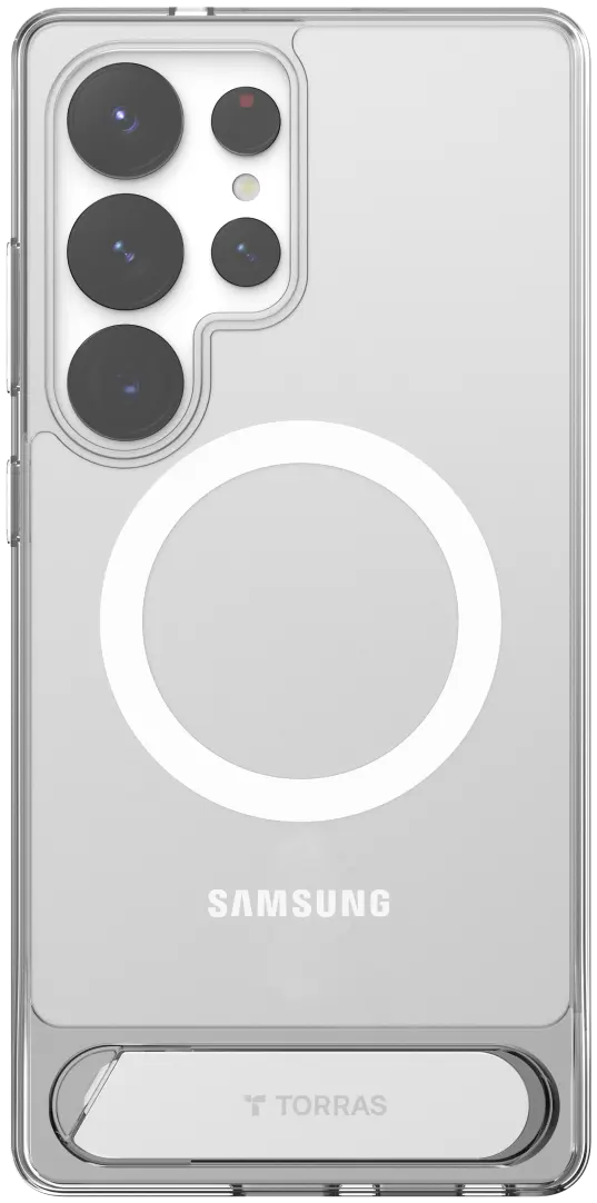 TORRAS Pstand Spin Magnetic Samsung Galaxy S25 Ultra Hoesje 360° Kickstand Clear afbeelding 2