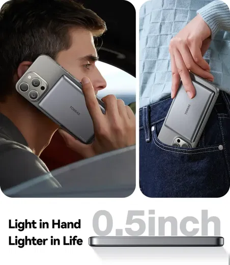 Torras MiniMag 10.000 mAh MagSafe Powerbank Reisformaat Donkergrijs afbeelding 9