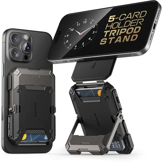 SUPCASE MagFlip MagSafe Pasjeshouder / Kaarthouder en Standaard Zwart afbeelding 3