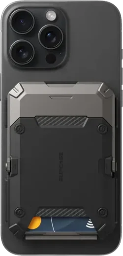 SUPCASE MagFlip MagSafe Pasjeshouder / Kaarthouder en Standaard Zwart afbeelding 2