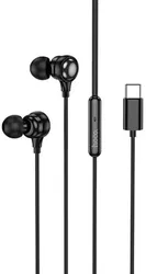 HOCO Bedrade Oordopjes met Microfoon USB-C Zwart afbeelding