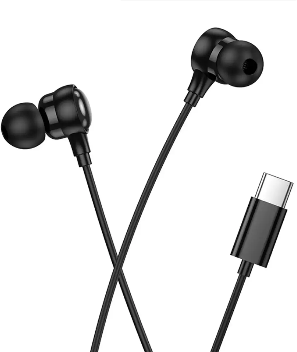 HOCO Bedrade Oordopjes met Microfoon USB-C Zwart afbeelding 2