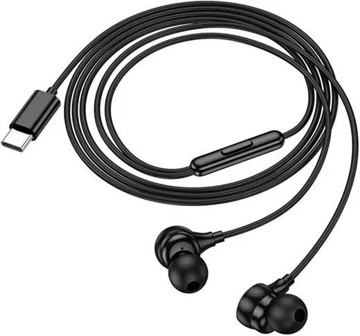 HOCO Bedrade Oordopjes met Microfoon USB-C Zwart afbeelding 3