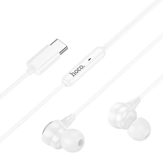 HOCO Bedrade Oordopjes met Microfoon USB-C Wit afbeelding 3