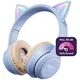 HappyCase Popz Draadloze Kinderkoptelefoon Met Kattenoortjes Paars afbeelding 1