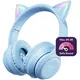 HappyCase Popz Draadloze Kinderkoptelefoon Met Kattenoortjes Blauw