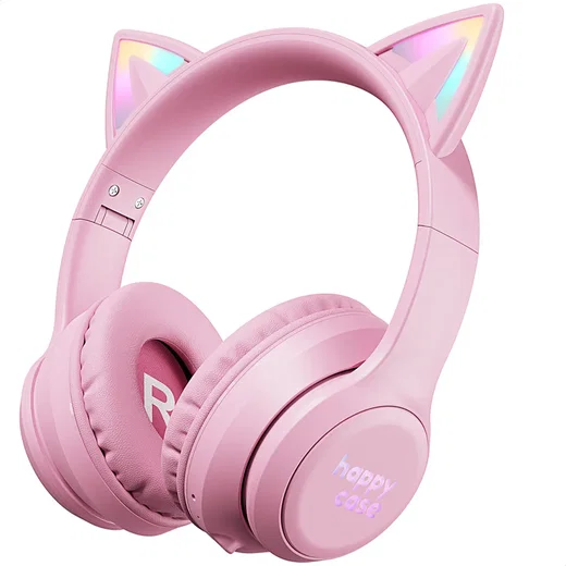 HappyCase Popz Draadloze Kinderkoptelefoon Met Kattenoortjes Roze afbeelding 14