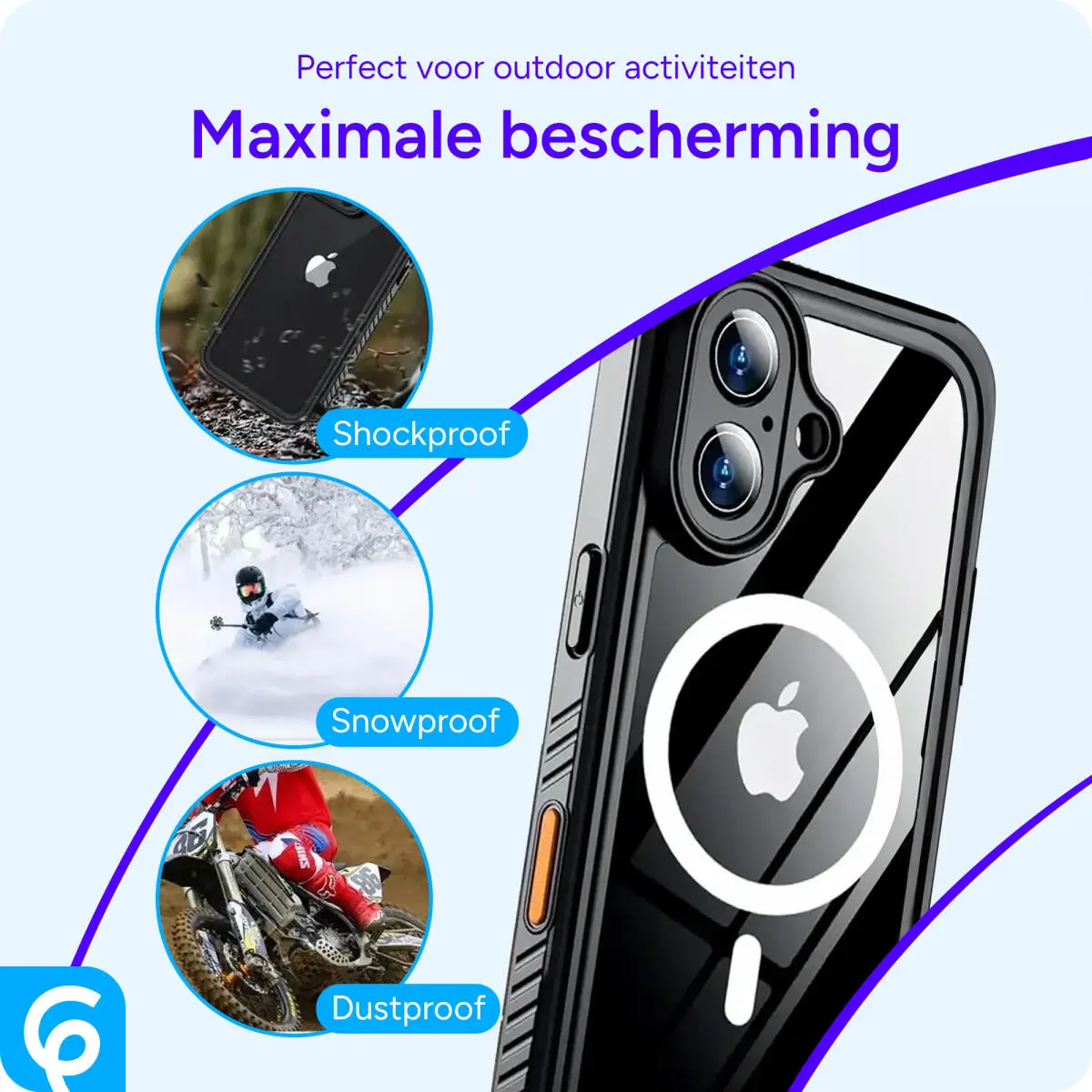 SBG Outdoor Case Samsung Galaxy S25 Waterdicht met MagSafe / Qi2 Zwart afbeelding 4