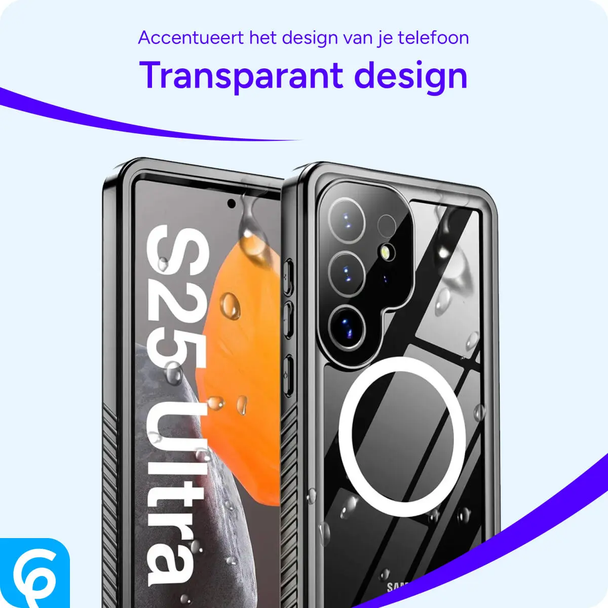 SBG Outdoor Case Samsung Galaxy S25 Ultra Waterdicht met MagSafe / Qi2 Zwart afbeelding 2