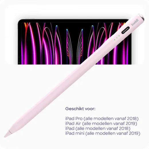 Buddi Wave Actieve Stylus Pen met Handpalmrejectie (voor iPad) Roze afbeelding 6