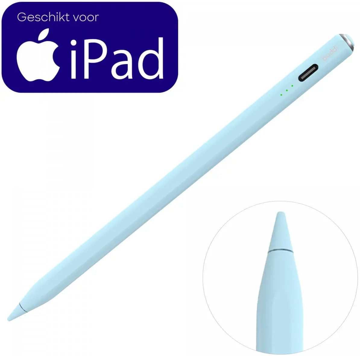 Buddi Wave Actieve Stylus Pen met Handpalmrejectie (voor iPad) Blauw afbeelding 1