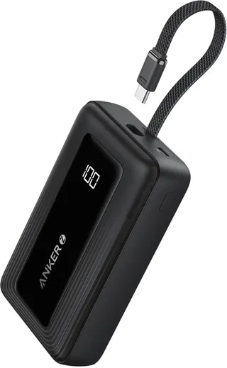 Anker Zolo 30W Powerbank met Ingebouwde Lanyard USB-C Kabel 20.000 mAh Zwart afbeelding 1
