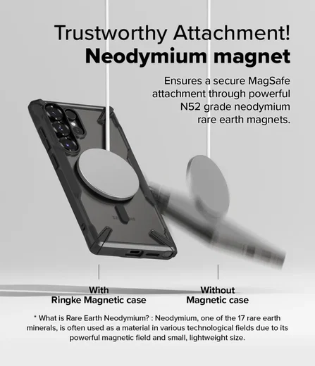 Ringke Fusion X Magnetic Samsung Galaxy S25 Ultra Hoesje MagSafe / Qi2 Zwart afbeelding 11