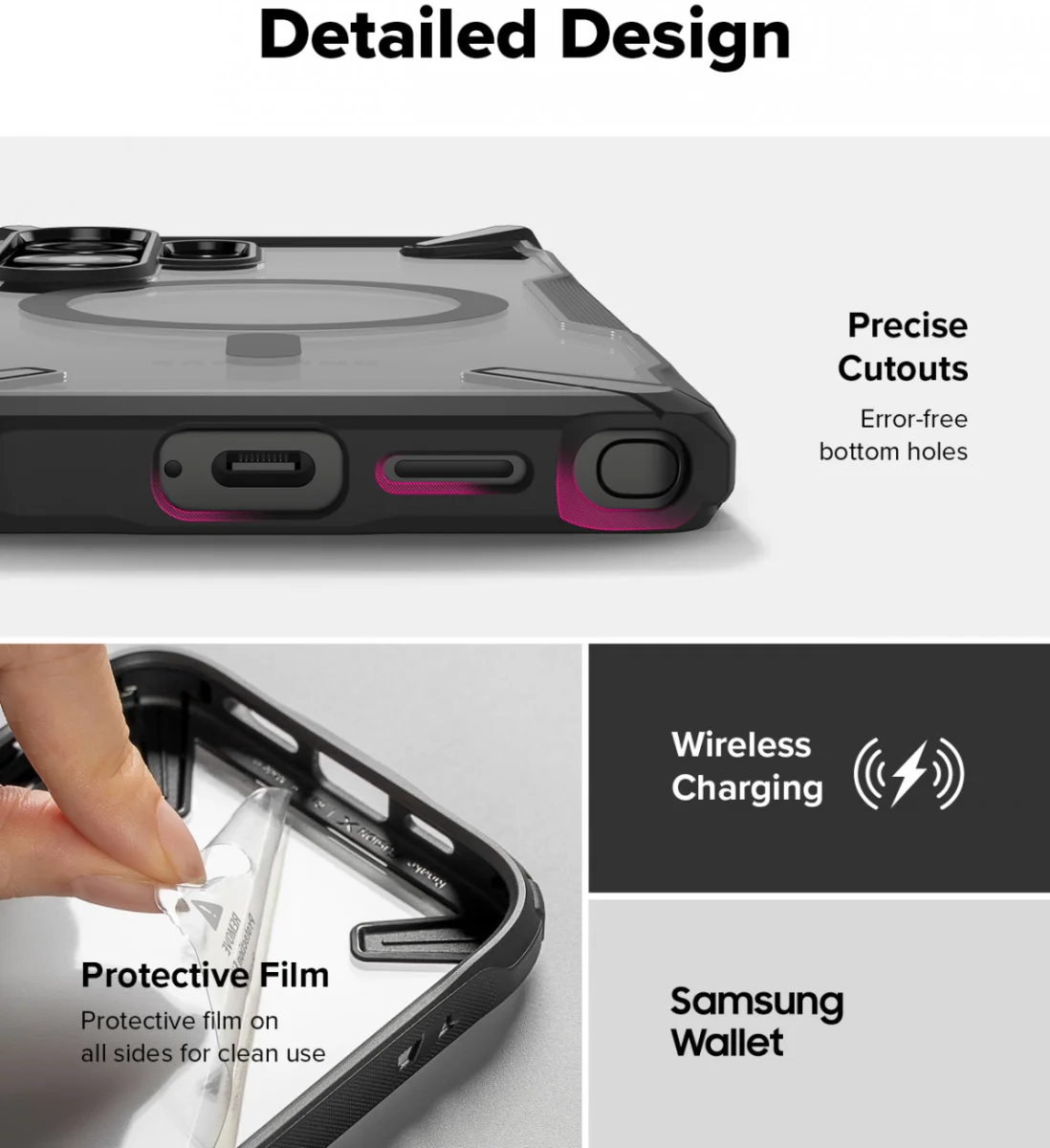Ringke Fusion X Magnetic Samsung Galaxy S25 Ultra Hoesje MagSafe / Qi2 Zwart afbeelding 8