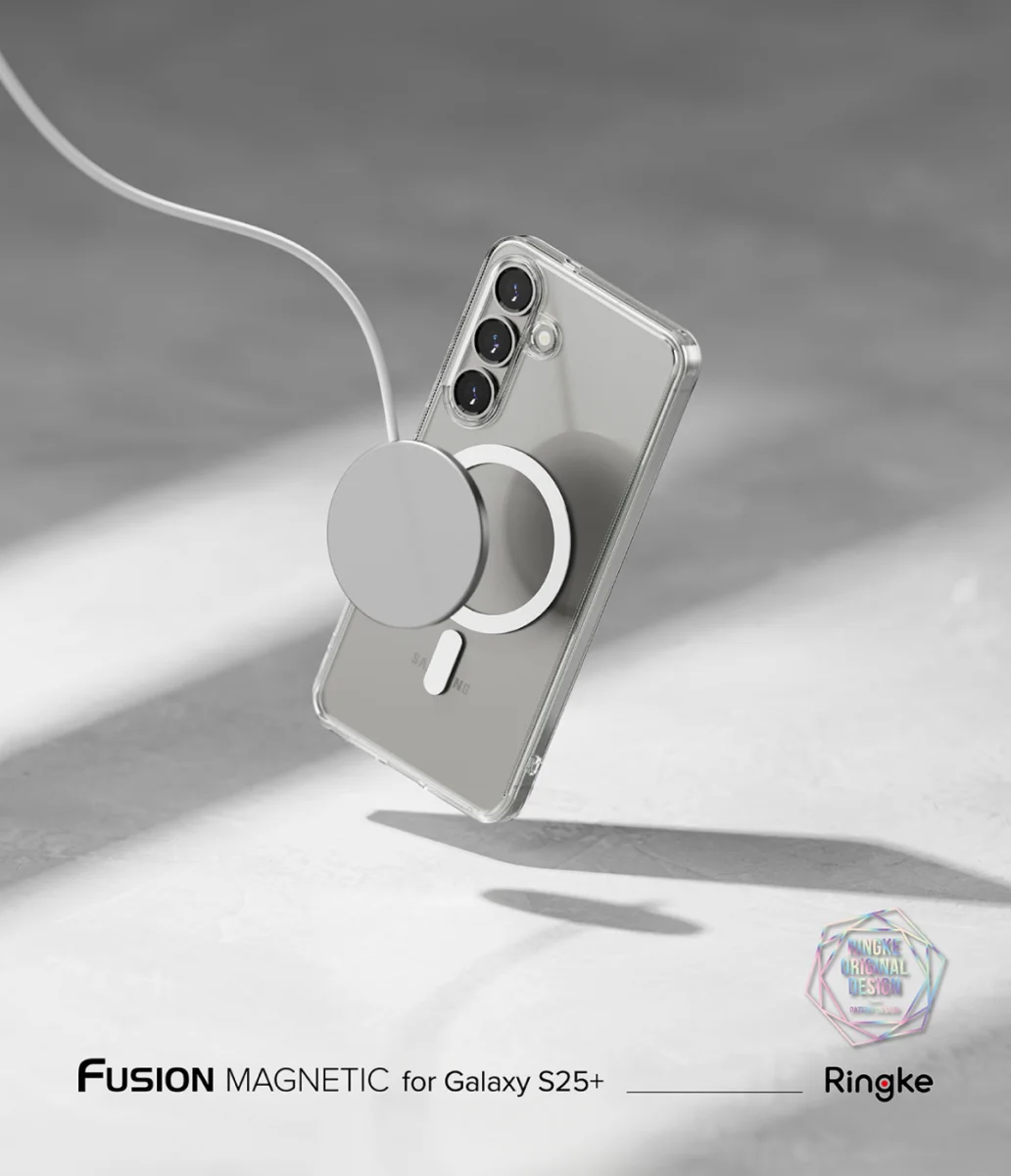 Ringke Fusion Magnetic Samsung Galaxy S25 Plus Hoesje MagSafe / Qi2 Transparant afbeelding 3