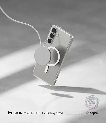 Ringke Fusion Magnetic Samsung Galaxy S25 Plus Hoesje MagSafe / Qi2 Transparant afbeelding 3