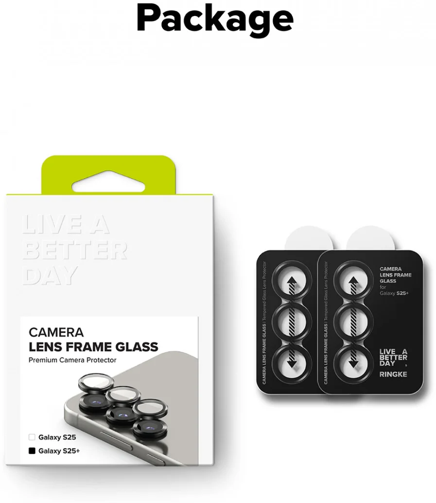 Ringke Frame Glass Samsung Galaxy S25 Plus Camera Protector (2-Pack) afbeelding 13